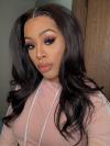 Elegant Indian Virgin  Preplucked Human Hair 4 ‘Parting Lace Front Long Wave wig-Bella