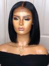 Never Mind About the Wig Grids-Natural Black Bob Hair 5*5 NATURAL REAL SCAL LACE Closure HUMEN HAIR WIG-Wanda