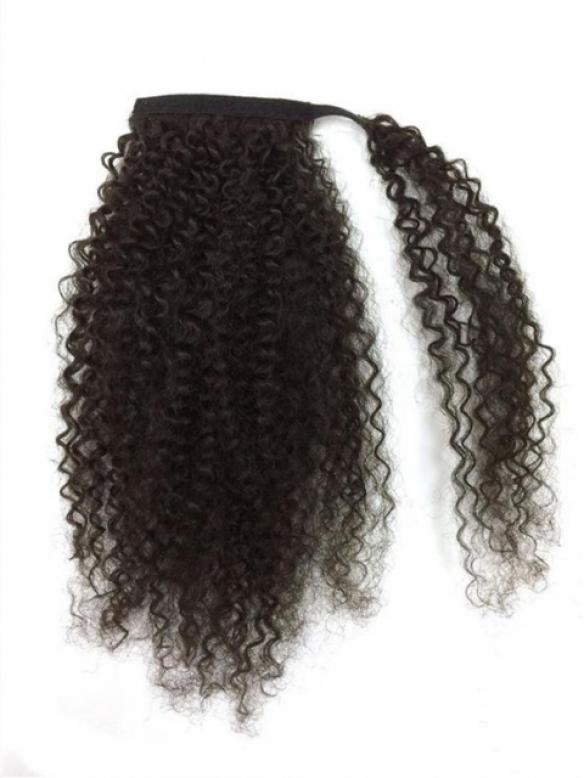 10-22 Inch 100% Human Hair Wrap Around Curly Ponytail-JW002