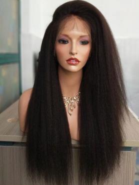 10-22 inches Three-Way-Parting Natural Yaki Kinky Virgin Hair - Agnes