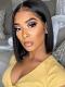 Indian Virgin Human Hair 4’ Parting Space Lace Front Wig Short Straight BoB-ELSA