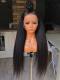 Indian Virgin 4 inches Parting Preplucked Long Human Hair Lace Front  Wig Yaki-Avery