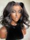 4 inches Deep Parting Preplucked Indian Virgin Human Hair Lace Front Short Loose Wave Wig-Aurora