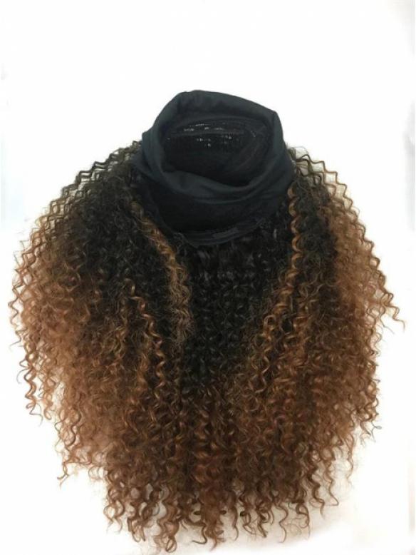 Human Hair Full Lace Wig Curly Ash Brown