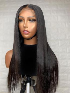 Never Mind About the Wig Grids-Silky Straight Hair Natural Black 5*5 NATURAL REAL SCAL LACE Closure HUMEN HAIR WIG-Quinn