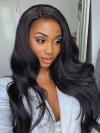 Never Mind About the Wig Grids-Natural Black 5*5 NATURAL REAL SCAL LACE Closure HUMEN HAIR WIG WITH WAND CURLS-Kristin