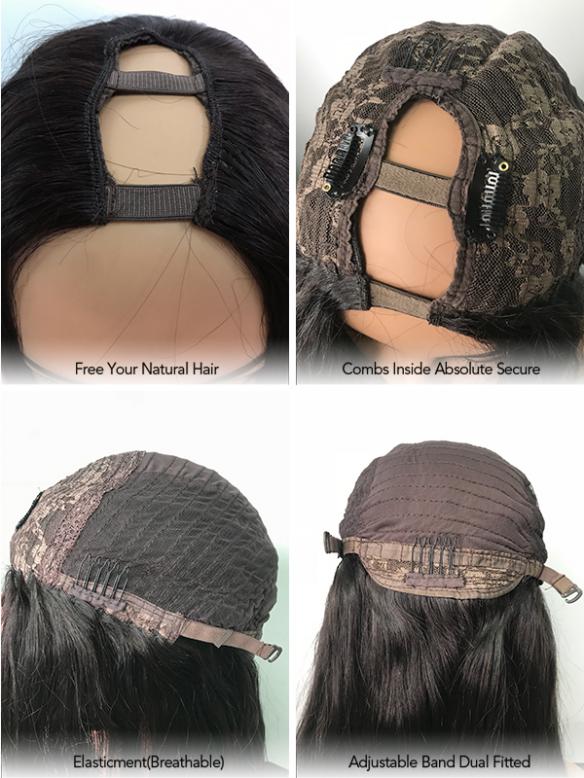 Easy Installation Afro Curly U-Part Human Wig - Kendra